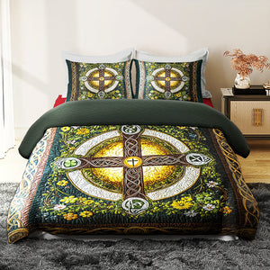 Gifts For Christian Quilt Bedding Set Special Line  - St. Patrick's Edition, Celtic Cross 01tgqn180125