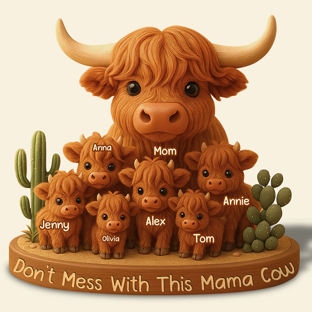 Highland Cow Mama Acrylic Plaque - Personalized Christmas Gifts For Mom 03XQDT150425-Homacus