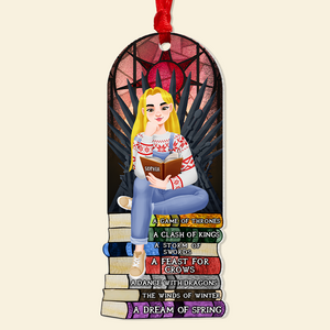 Personalized Gift For Book Lovers 02HUPU170924PA Ornament A Girl Sitting On Stack Of Books Reading-Homacus