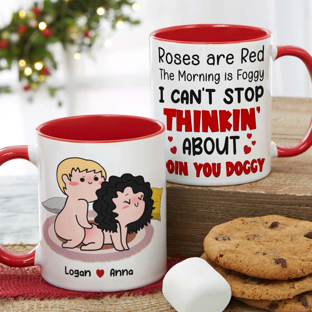 Roses Are Red, Personalized Mug, Gift For Naughty Couple-Homacus