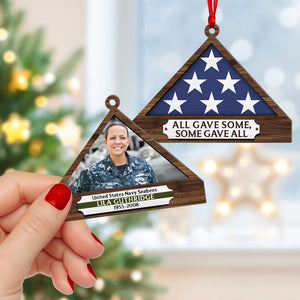 Personalized Christmas Memorial Ornament For Hero, Folded Flag 01qhqn241024-Homacus