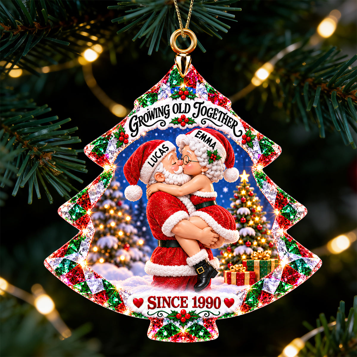 Naughty Old Santa Couples Acrylic Ornament - Personalized Christmas Gifts For Couples 09tydt091026-Homacus