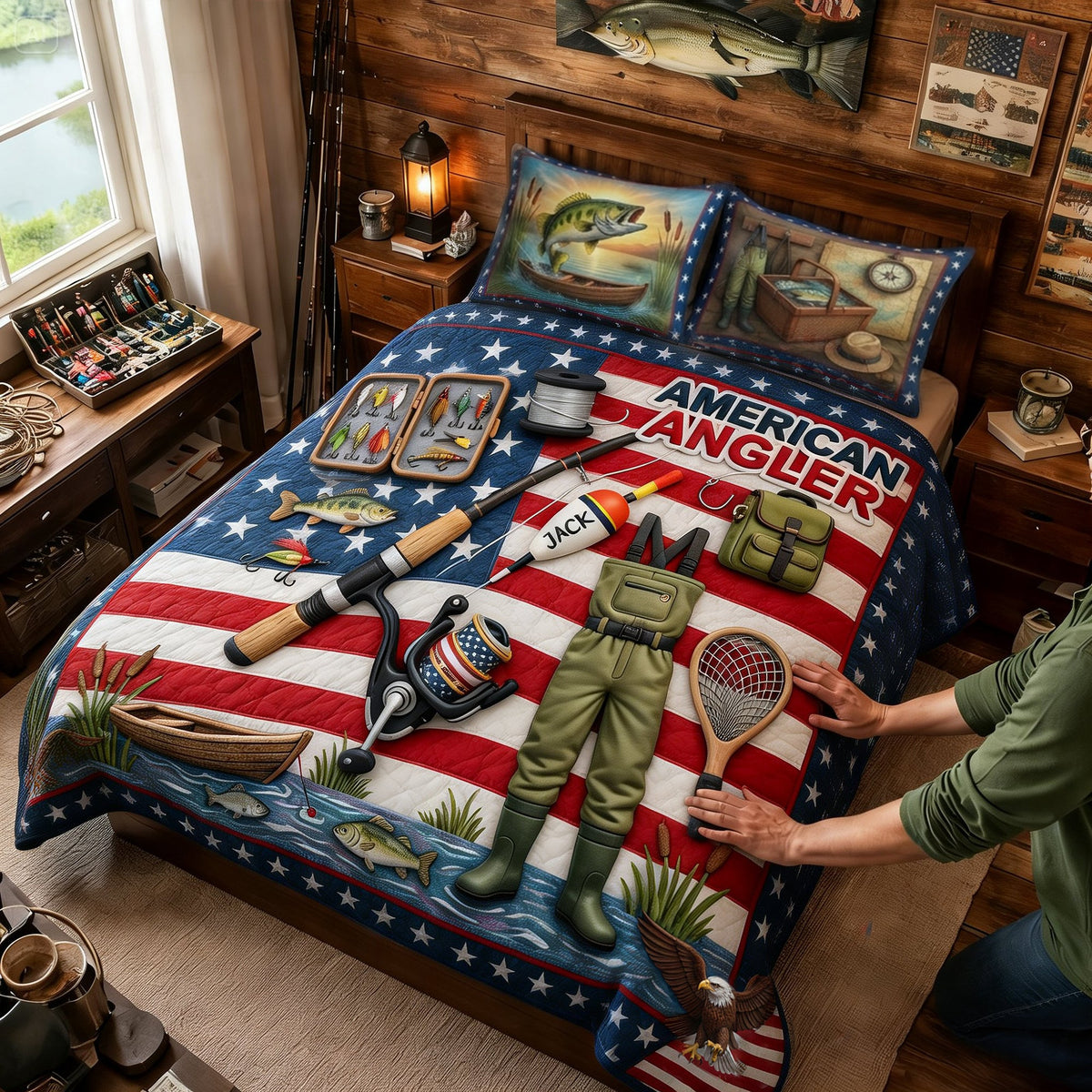 USA Fishing Quilt Bedding Set - Personalized Gifts For Fishing Lovers 05TYLU260326-Homacus