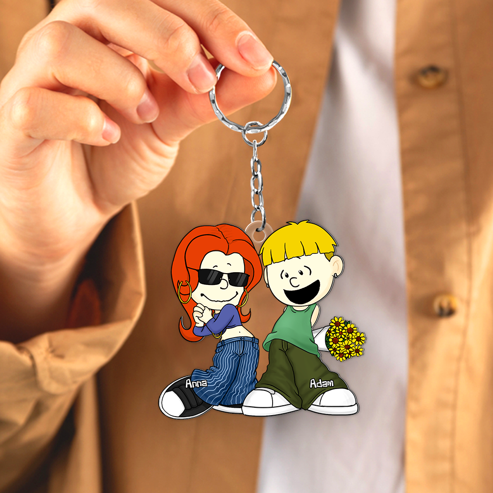 Personalized Gifts For Couple Keychain, Gangsta Love 03qhpu030125hg-Homacus