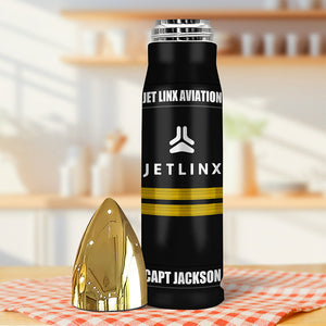 Personalized Gift For Pilot, Custom Rank & Airline Logo Bullet Tumbler 03qhqn121224-Homacus