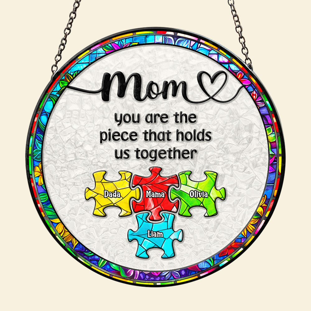 Puzzle Stained Glass - Personalized Gifts For Mom 02ACDT240325-Homacus