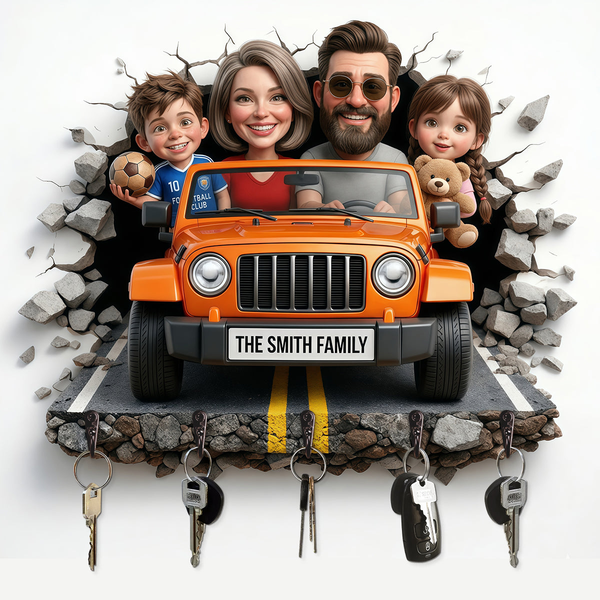 Driving Roadway Acrylic Key Hanger - Custom Photo Gifts For Family Key Hanger 03TYTN300326-Homacus