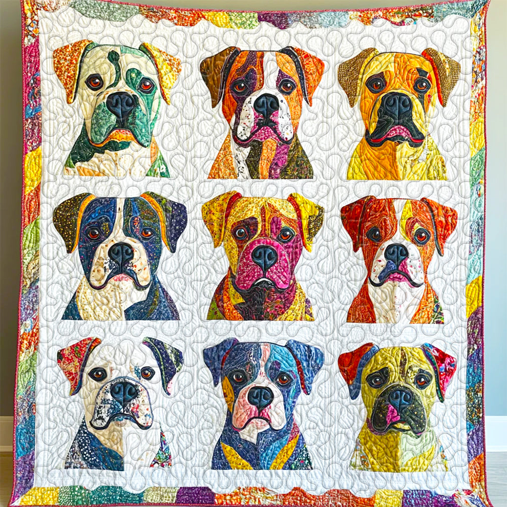 Boxers Dog Christmas Quilt Bed Set Gifts For Dog Lovers 04HUDT081124-Homacus