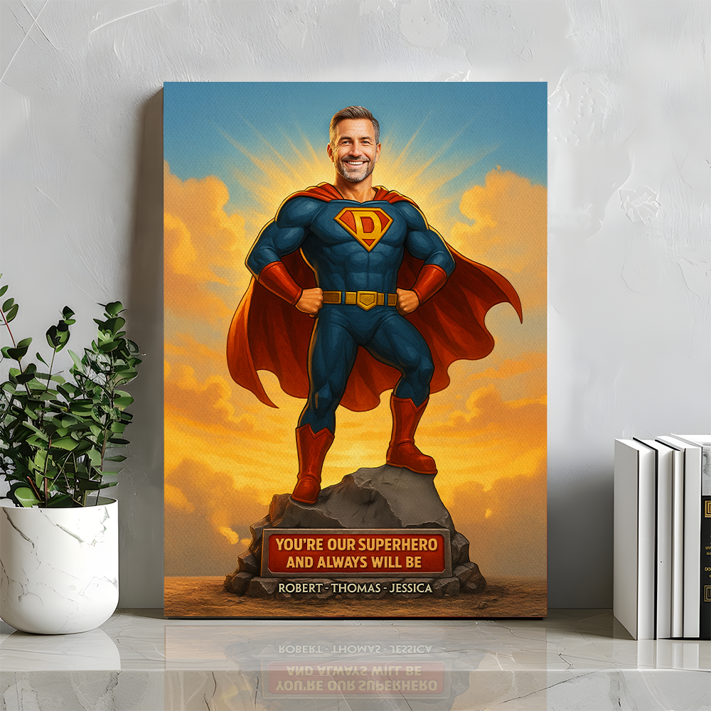 Super Dad Canvas Print - Custom Photo Gifts For Dad 01napu170525-Homacus