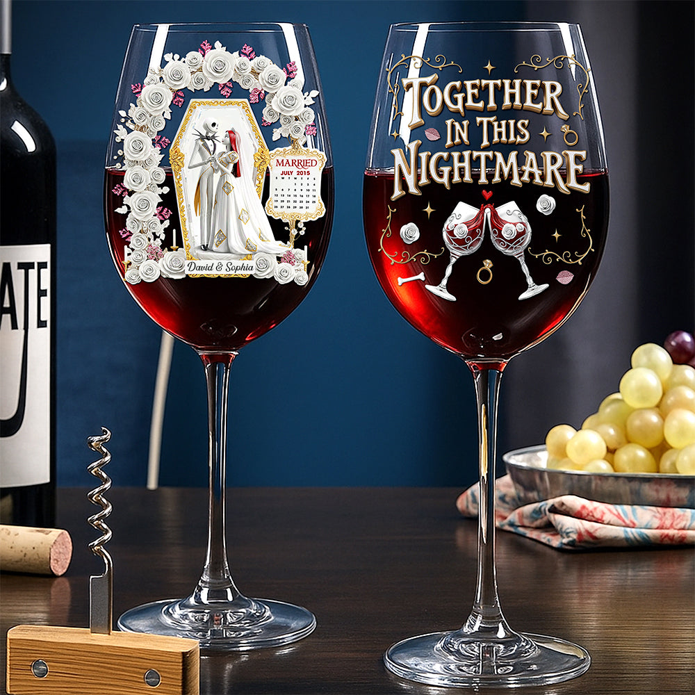 Gothic Wedding Wine Glass - Personalized Gifts For Couple 03ohqn060825-Homacus