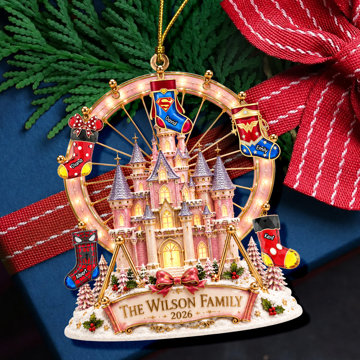 Christmas Castle Family Ornament - Personalized Gift For Family 02naqn200826