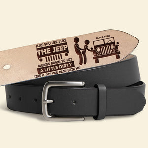 Personalized Gifts For Husband Leather Belt With Secret Message 04OHMH110624 Off Road Couple-Homacus