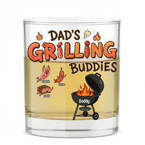 Grilling Buddy Dad And Kids 11oz Round Glass - Personalized Gifts For Father's Day Glass 02QHTN020626-Homacus
