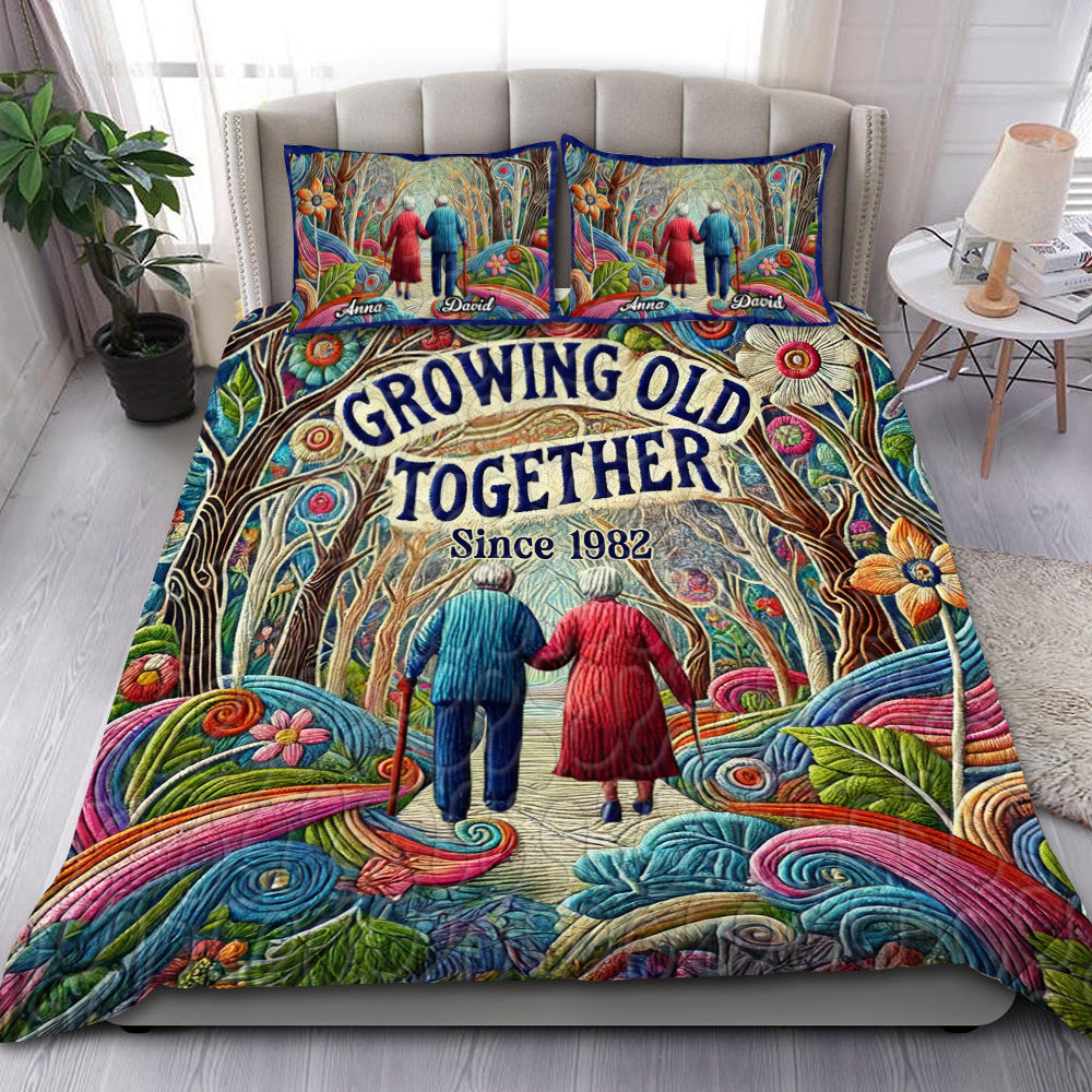 Personalized Gifts For Couple Quilt Bedding Set Special Line 04tgtn090125 Growing Old Together-Homacus