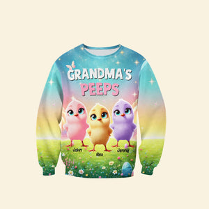 Personalized Gifts For Easter Day Grandma 3d Shirt, Chick Peeps 01TGMH120225-Homacus