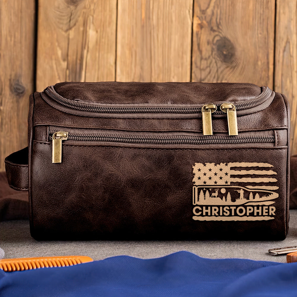 Hunting Men's Leather Toiletry Bag - Personalized Gifts 03huqn060325-Homacus