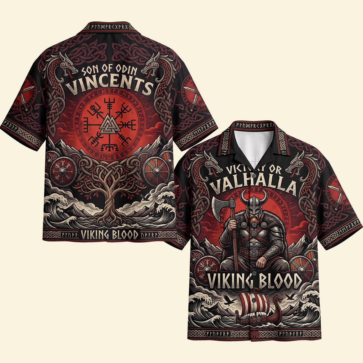 Viking Blood Hawaiian Shirt - Personalized Gifts 01patn170726-Homacus