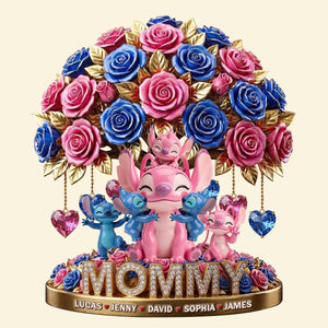Cute Mommy Pink Aliens Flower Acrylic Plaque - Personalized Gifts For Mother's Day 01tytn070426-Homacus