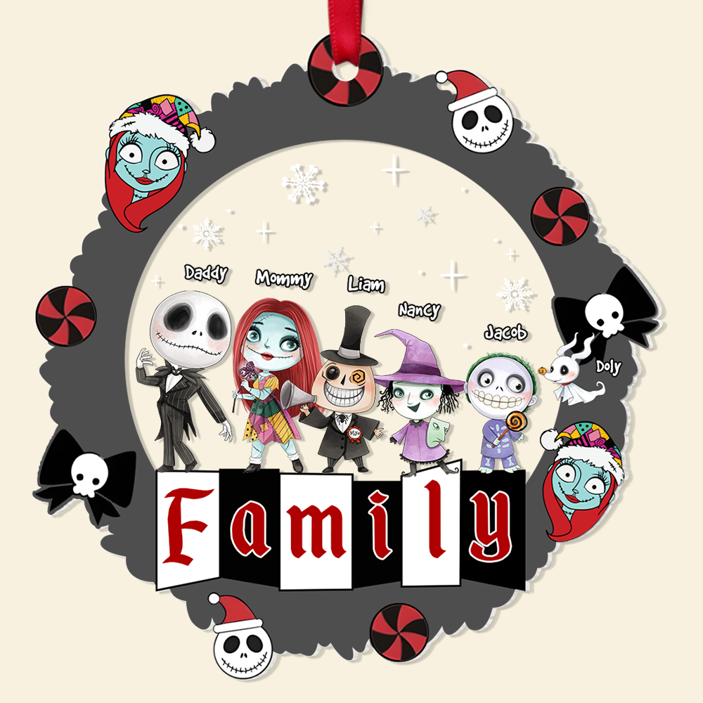 Personalized Gift For Family Ornament, Horror Christmas Family 01KAPU091124-Homacus