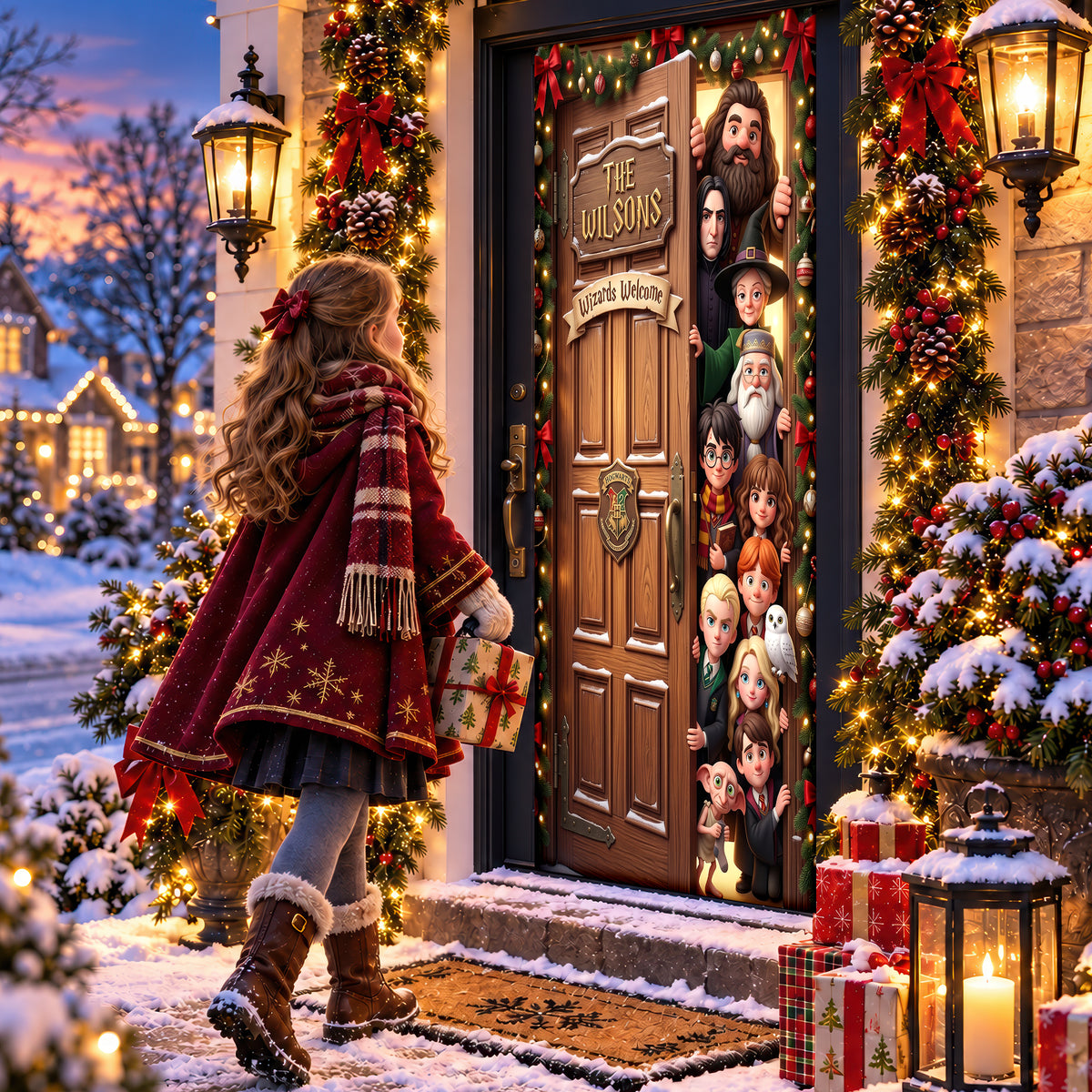 Welcome To Fantastical World Christmas Door Cover - Personalized Christmas Gifts 06naqn290926-Homacus