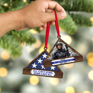 Personalized Christmas Memorial Ornament For Police, Folded Flag 01qhqn241024-Homacus