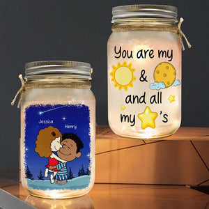 Personalized Gifts For Couple Mason Jar Light 03toqn090125hg You're My Sun And Moon And All My Stars-Homacus