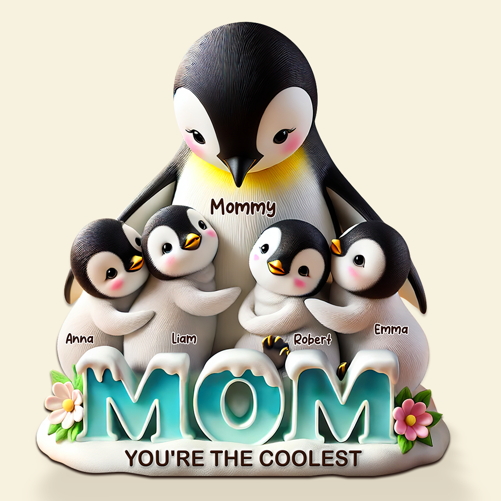 Penguin Plaque - Personalized Gifts For Mom 02hupu180425-Homacus