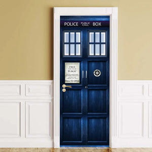 Door Cover For Movie Fans 02HUXX120924 Police Box Door Cover-Homacus