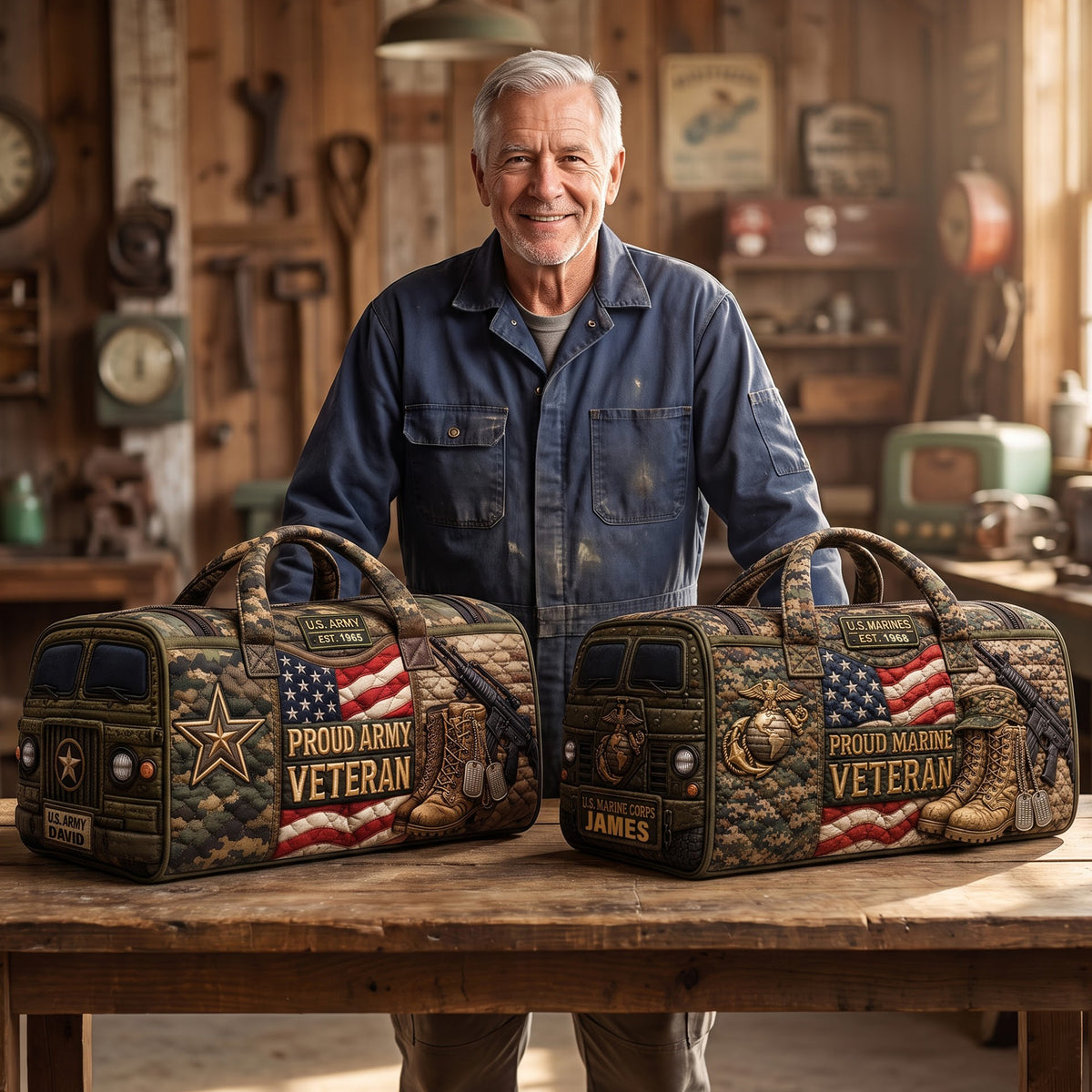 Military Quilted Duffle Bag - Personalized Gift For Veterans 01paqn140826