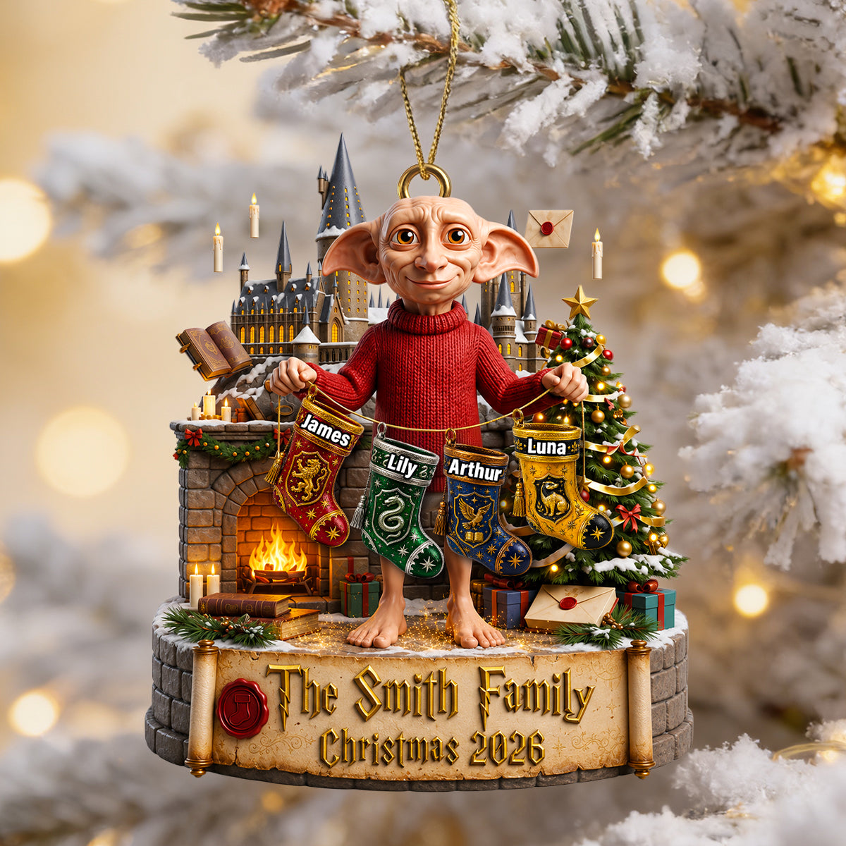Free Elf & Christmas Stockings Ornament - Personalized Gifts For Family 03tydt260826-Homacus