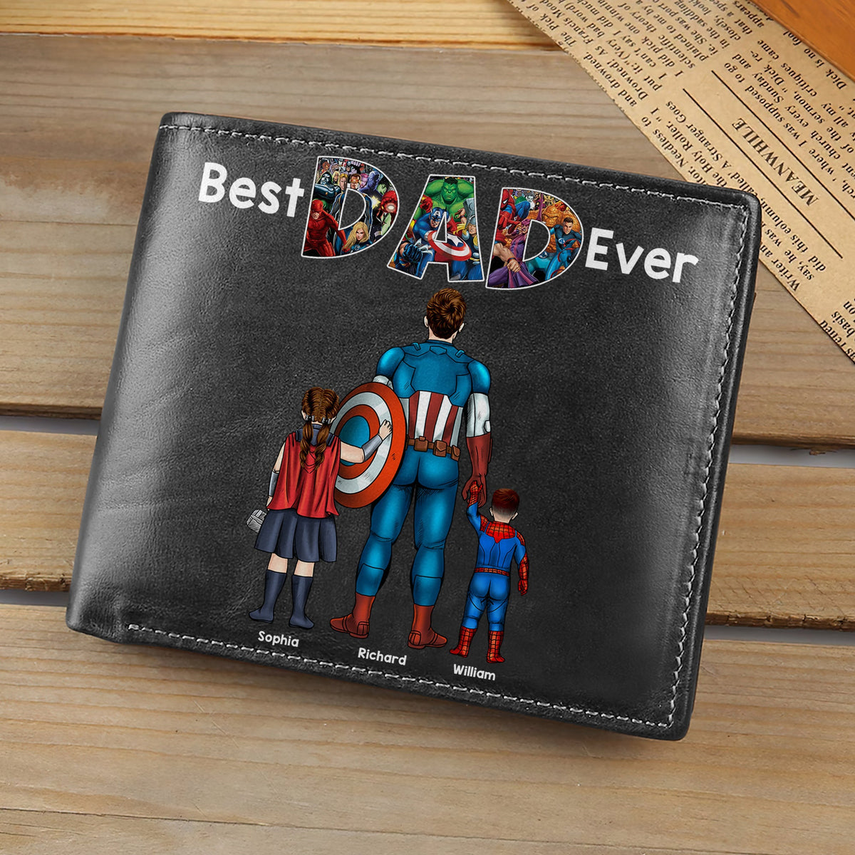 Personalized Gifts For Dad PU Leather Wallet 05QHQN040524PA-Homacus