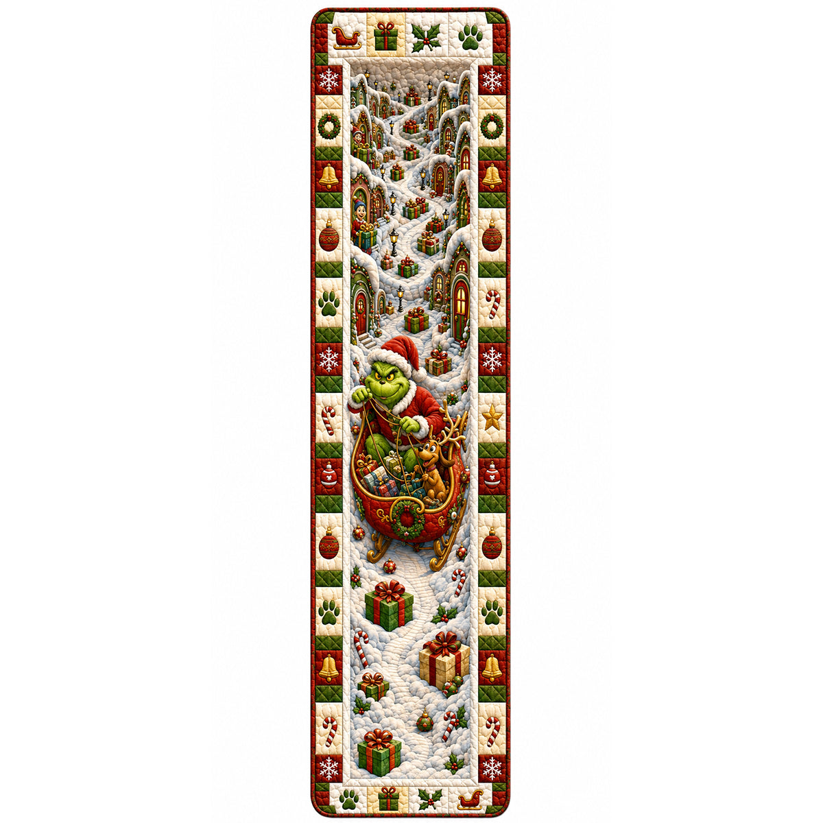 Festive Winter Quilted Table Runner - Personalize Gifts For Christmas 03hadt150826-Homacus