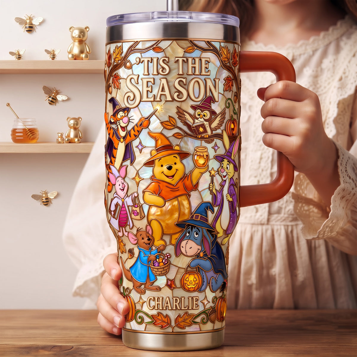 ’Tis The Season Colorful 40oz Tumbler With Handle - Personalized Gifts 08palu290726