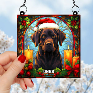 Chocolate Labrador Dog Christmas Acrylic Suncatcher Ornament 02HUTN100924 Gifts For Dog Mom Or Dog Dad-Homacus