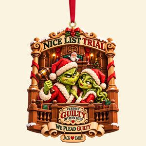 Couple Nice List Trial Christmas Ornament - Personalized Gifts For Couple 08hatn121026-Homacus