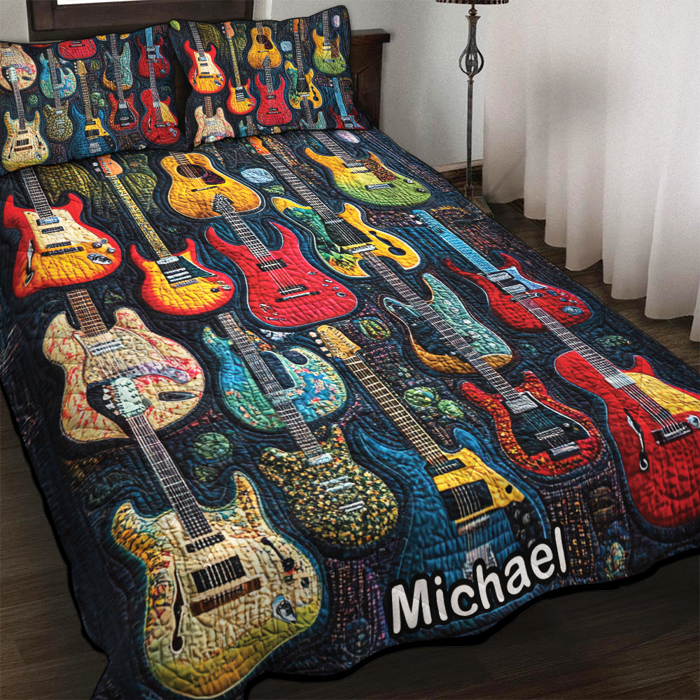 Personalized Gifts For Guitar Lovers Quilt Bedding Set Special Line Acoustic Vibe 08QNQN301224-Homacus