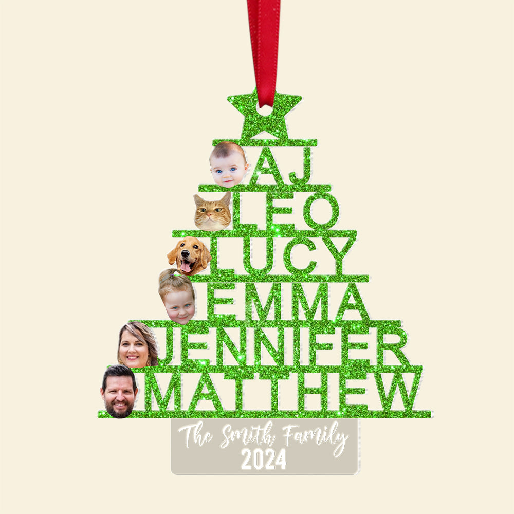 Custom Photo Gifts For Family Names Christmas Tree Ornament 03qhtn081024-Homacus
