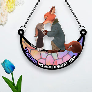 Personalized Gifts For Couple Suncatcher Ornament 05KADT060624-Homacus