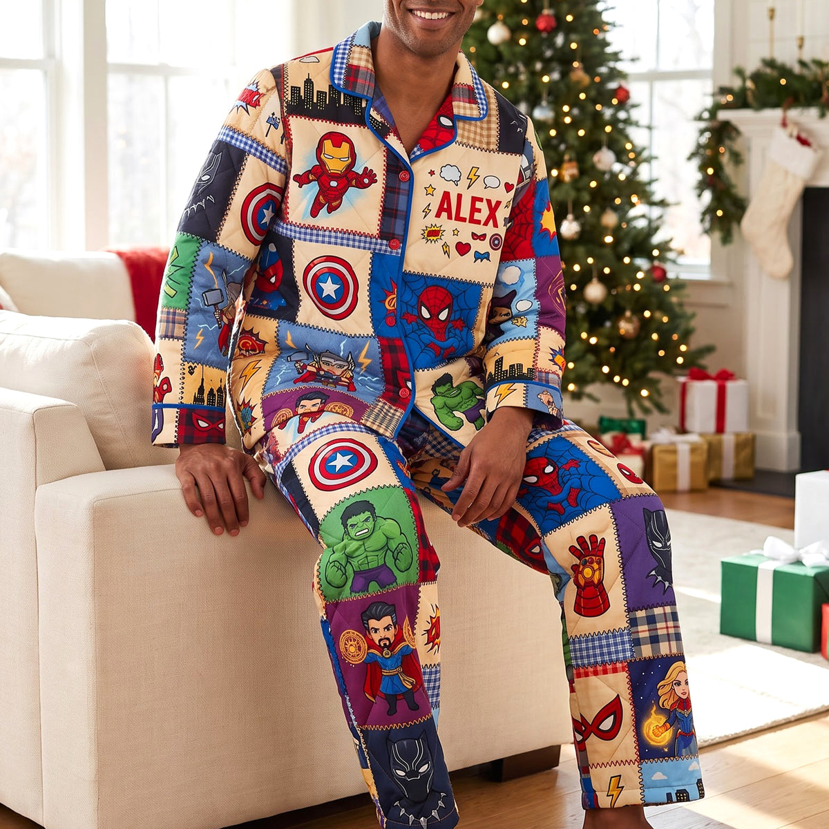 Power Team Family Button Up Pajama Set - Personalized Gifts 05NAQN270826