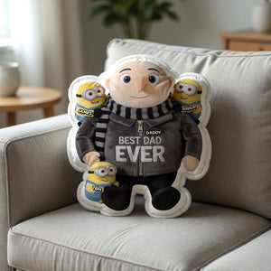 Playful Yellow Dad Shaped Pillow - Personalized Gifts For Dads 03PGTN240426-Homacus