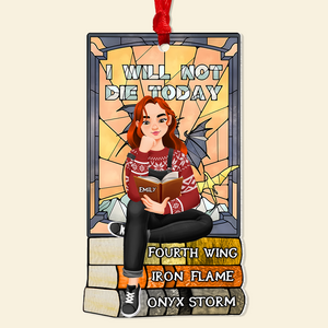 Personalized Gift For Book Lovers 04HUPU170924PA A Girl Sitting On Stack Of Books Reading Ornament-Homacus