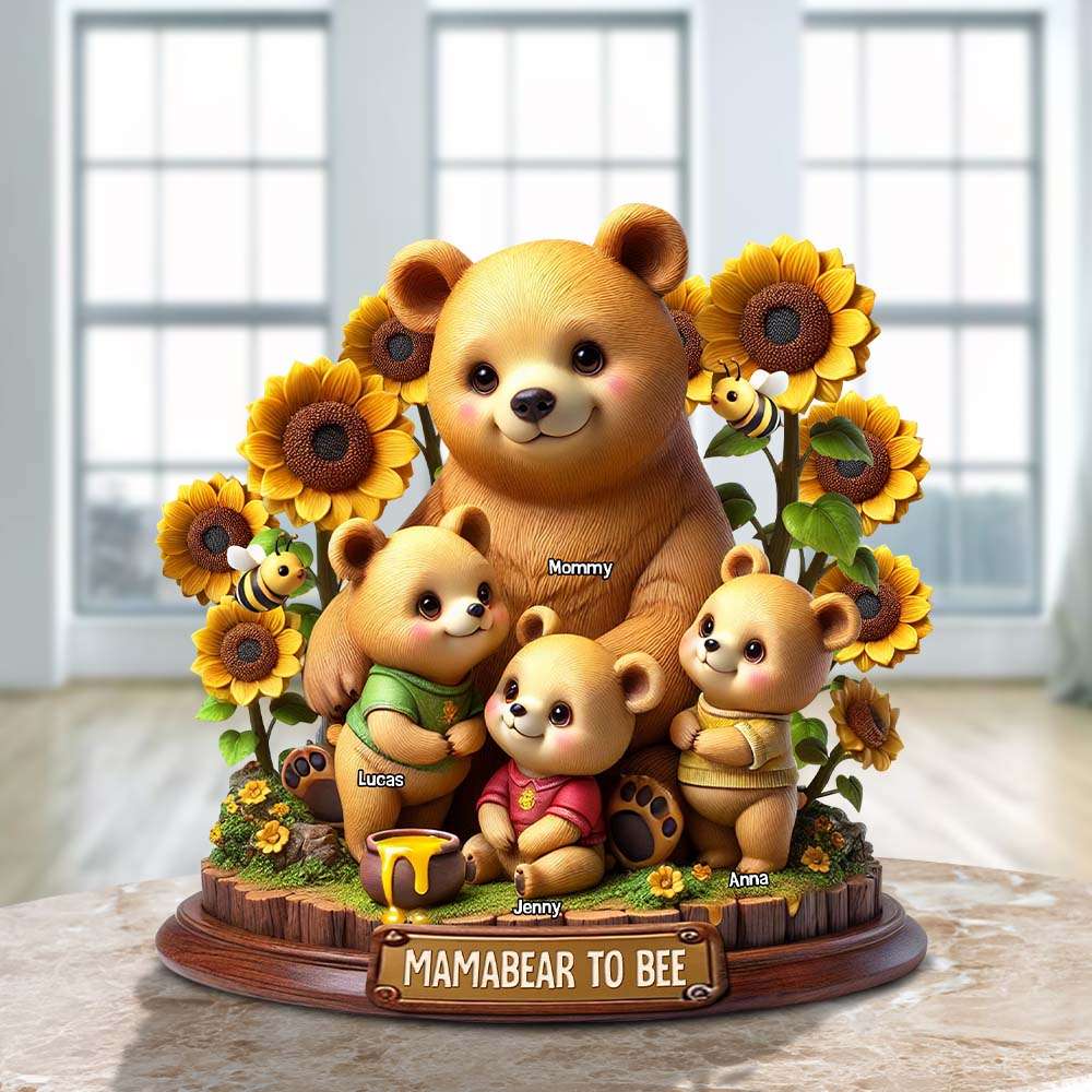 Bear Mom Plaque - Personalized Gifts For Mama Bear 02qhtn010425-Homacus