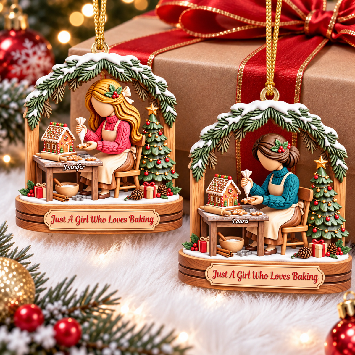 Baking Girl Christmas Ornament - Personalized Gifts For Baking Lovers 03pgqn151026-Homacus