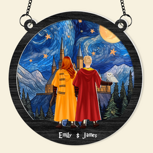 Personalized Gifts For Couple Suncatcher Ornament 01hupu060924hg Wizard Couple Standing Together-Homacus