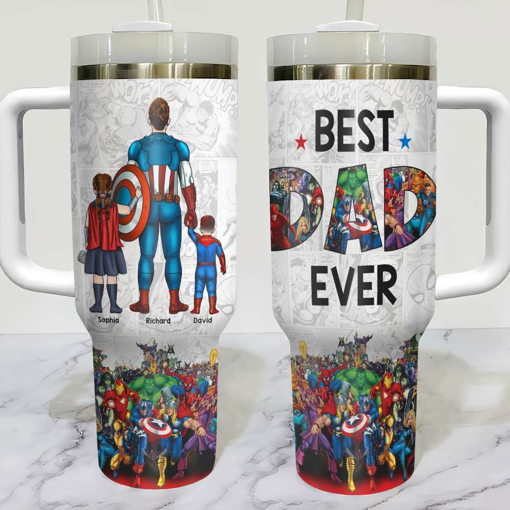 Best Dad Ever Tumbler Personalized Gifts For Father's Day-Homacus