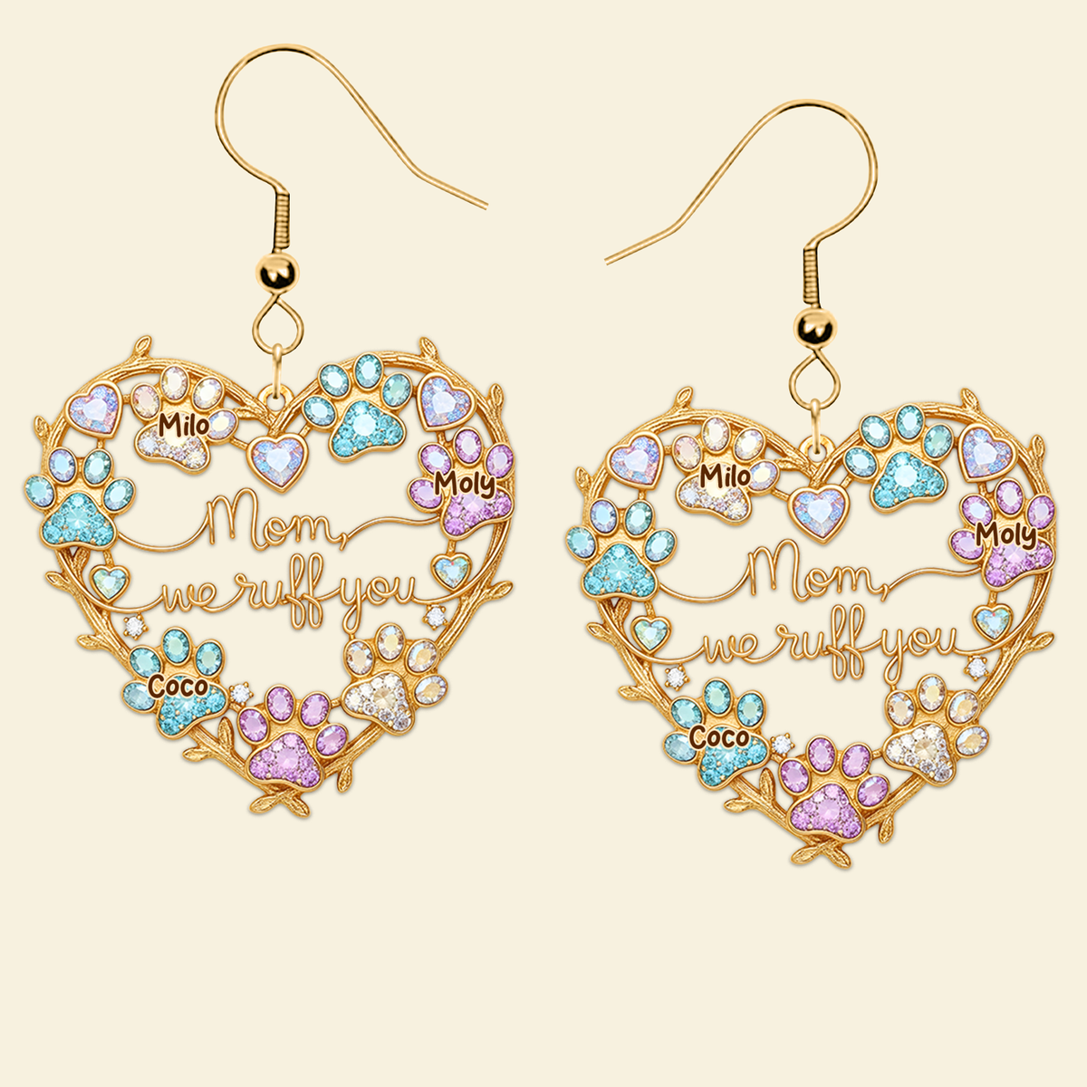 Cute Pawl Acrylic Earrings - Personalized Gifts For Dog Lovers 01qhpu300625-Homacus