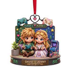 Player Couple Christmas Tree Ornament - Personalized Gifts For Couple 06TOTN030826