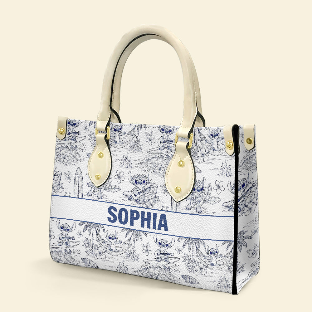 Cute Alien Monster Personalized Gifts For Movie Fans Toile De Jouy Style Leather Bag 03natn070725-Homacus