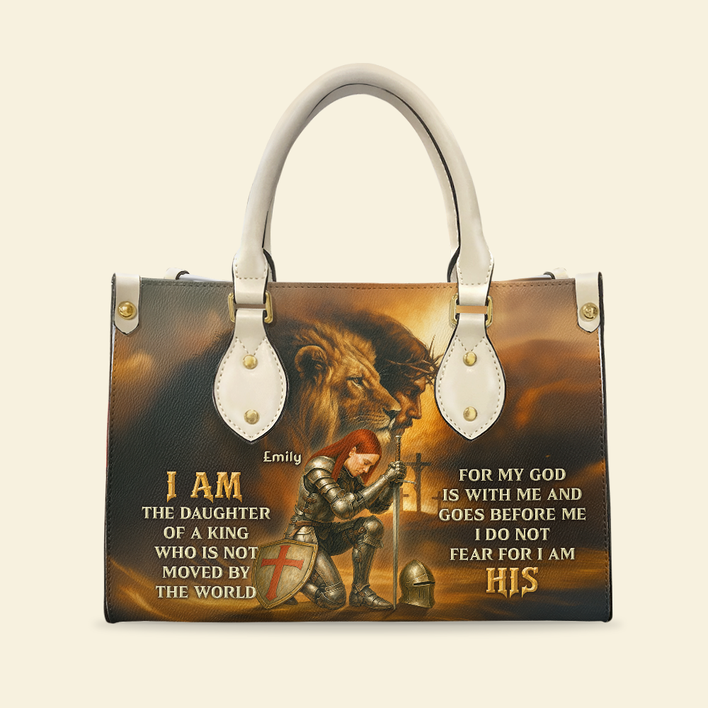 Kneeing Knight Leather Bag - Personalized Gifts For Christians 02hupu130625-Homacus