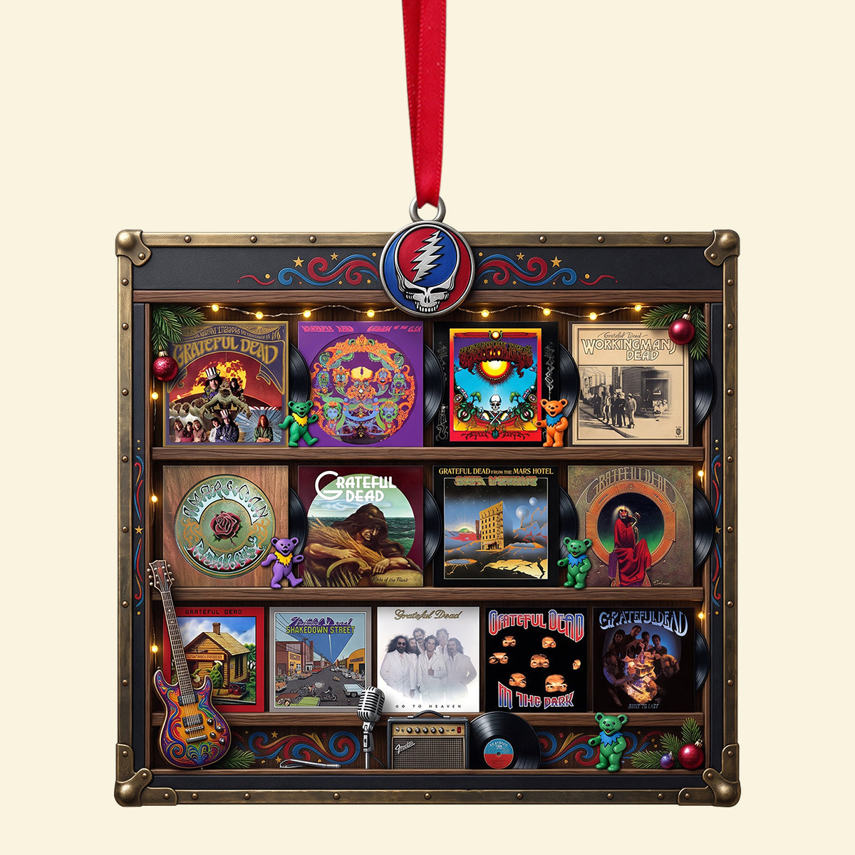Rock Album Collection Ornament - Personalized Gifts For Music Lover Christmas Ornament 08NATN300926